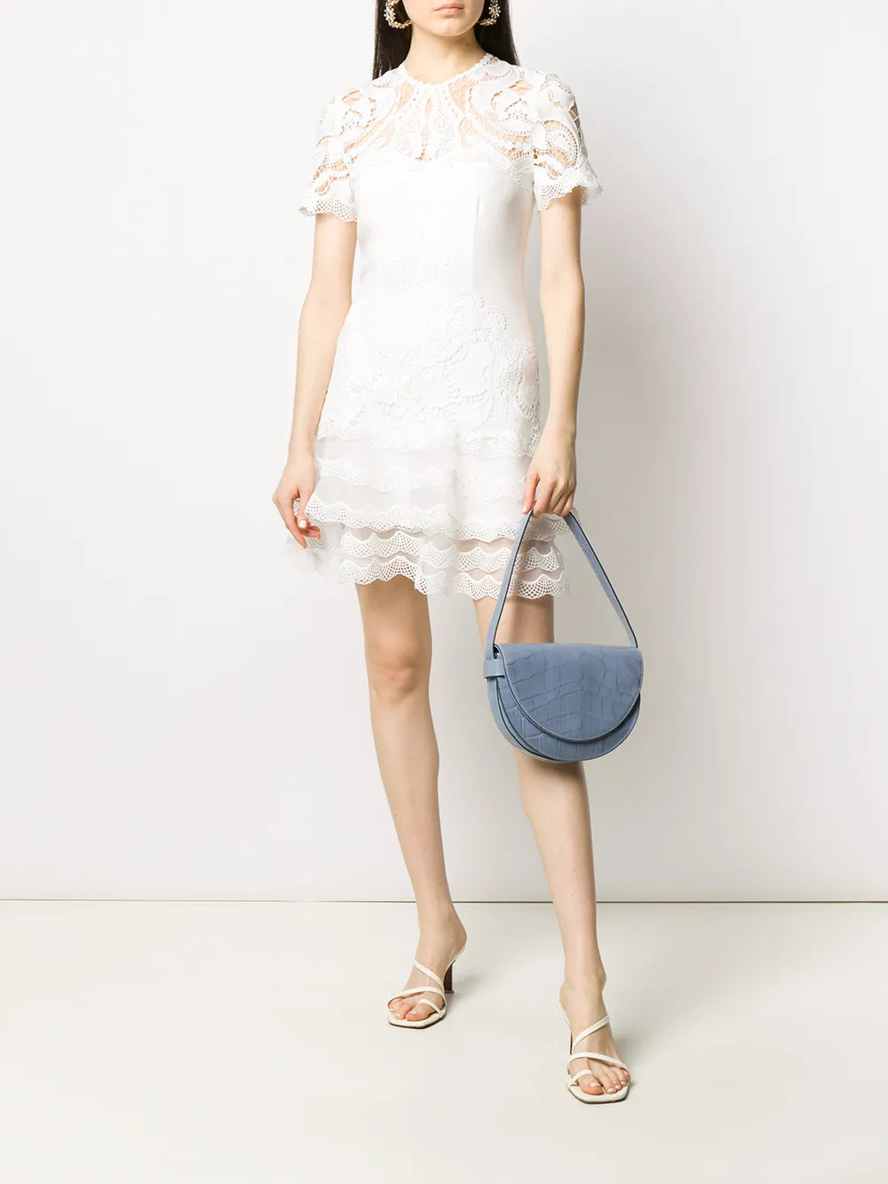 Lace-Panelled Crepe Dress