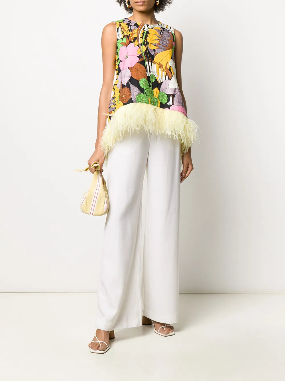 La Scala Feather-Embellished Vest