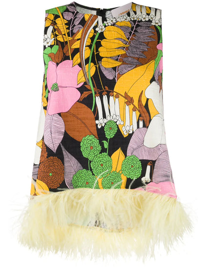 La Scala Feather-Embellished Vest