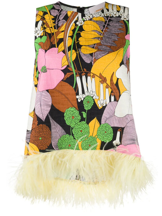 La Scala Feather-Embellished Vest