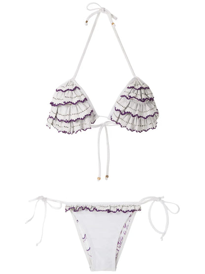 Ruffled Triangle Bikini Set