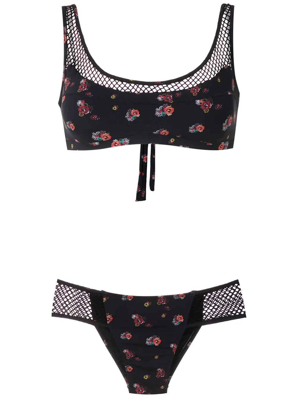 Mesh Panels Printed Bikini Set