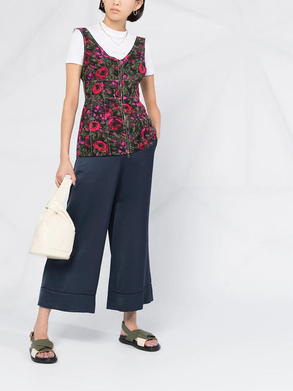Wide Leg Cropped Trousers