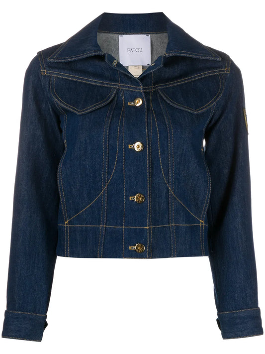 Logo-Embroidered Denim Jacket