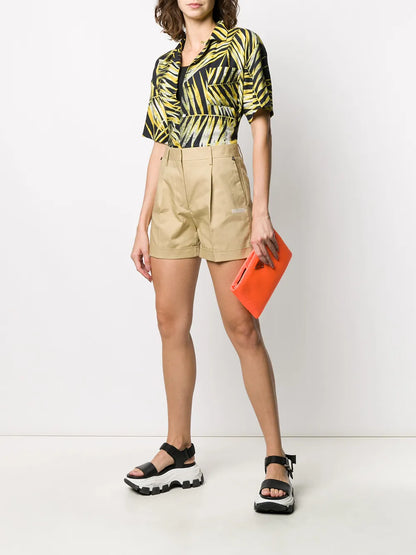 High Waisted Cotton Shorts