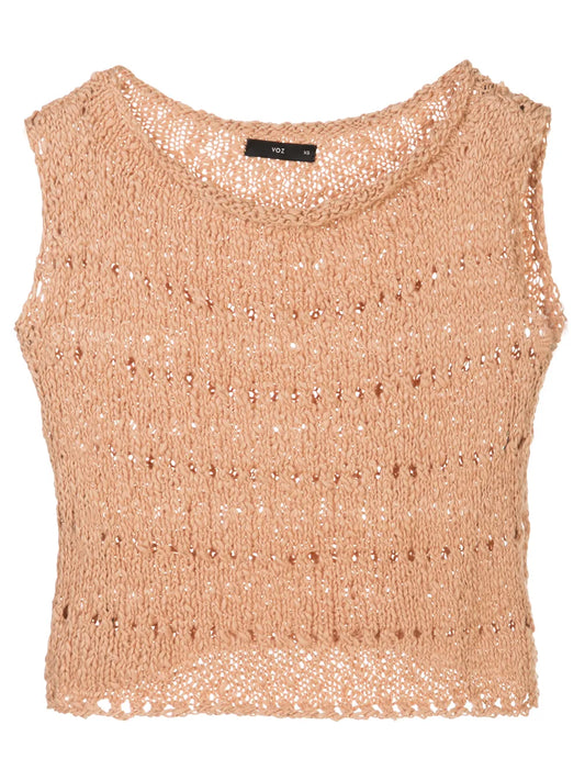 Open Knit Crop Top
