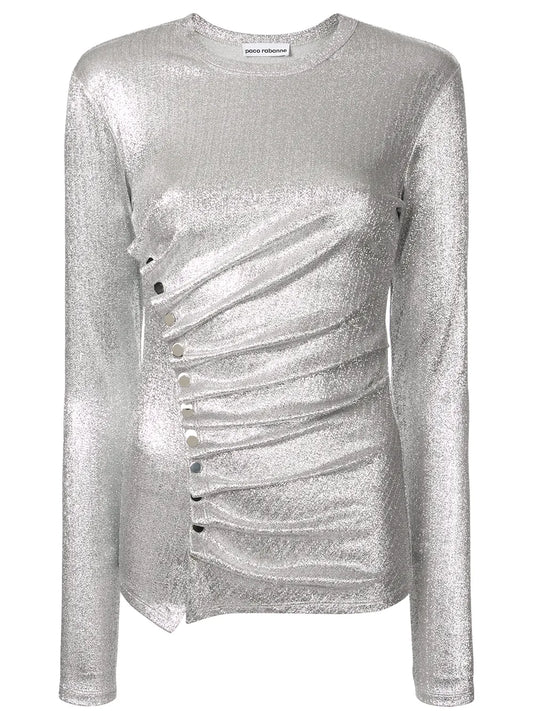 Draped Button Blouse