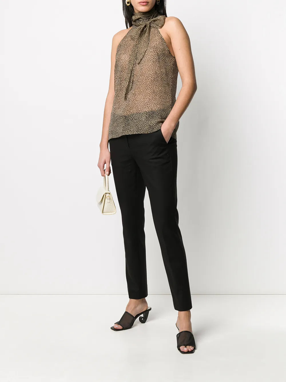 Cropped Slim Fit Trousers