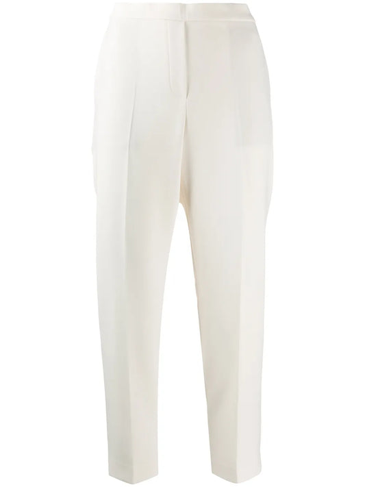Straight-Leg Cropped Trousers