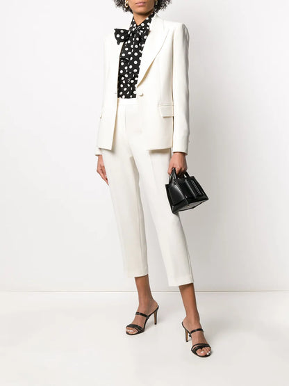 Straight-Leg Cropped Trousers