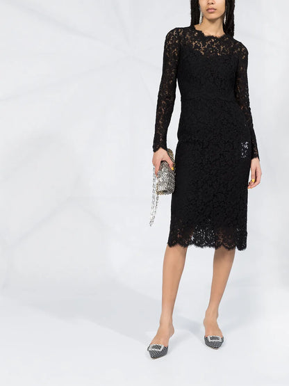 Cordonetto-Lace Midi Dress