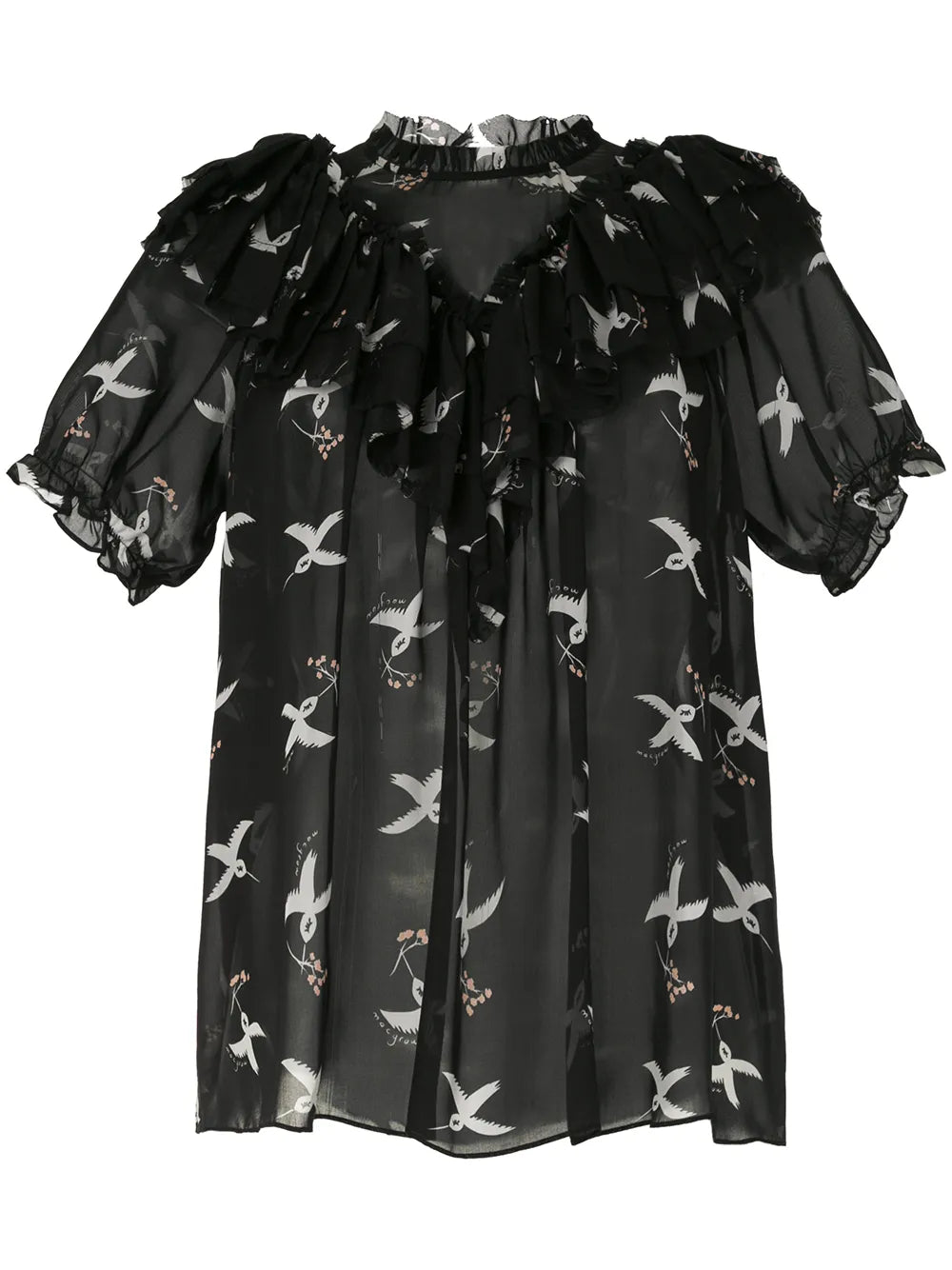 Migration Bird Print Blouse