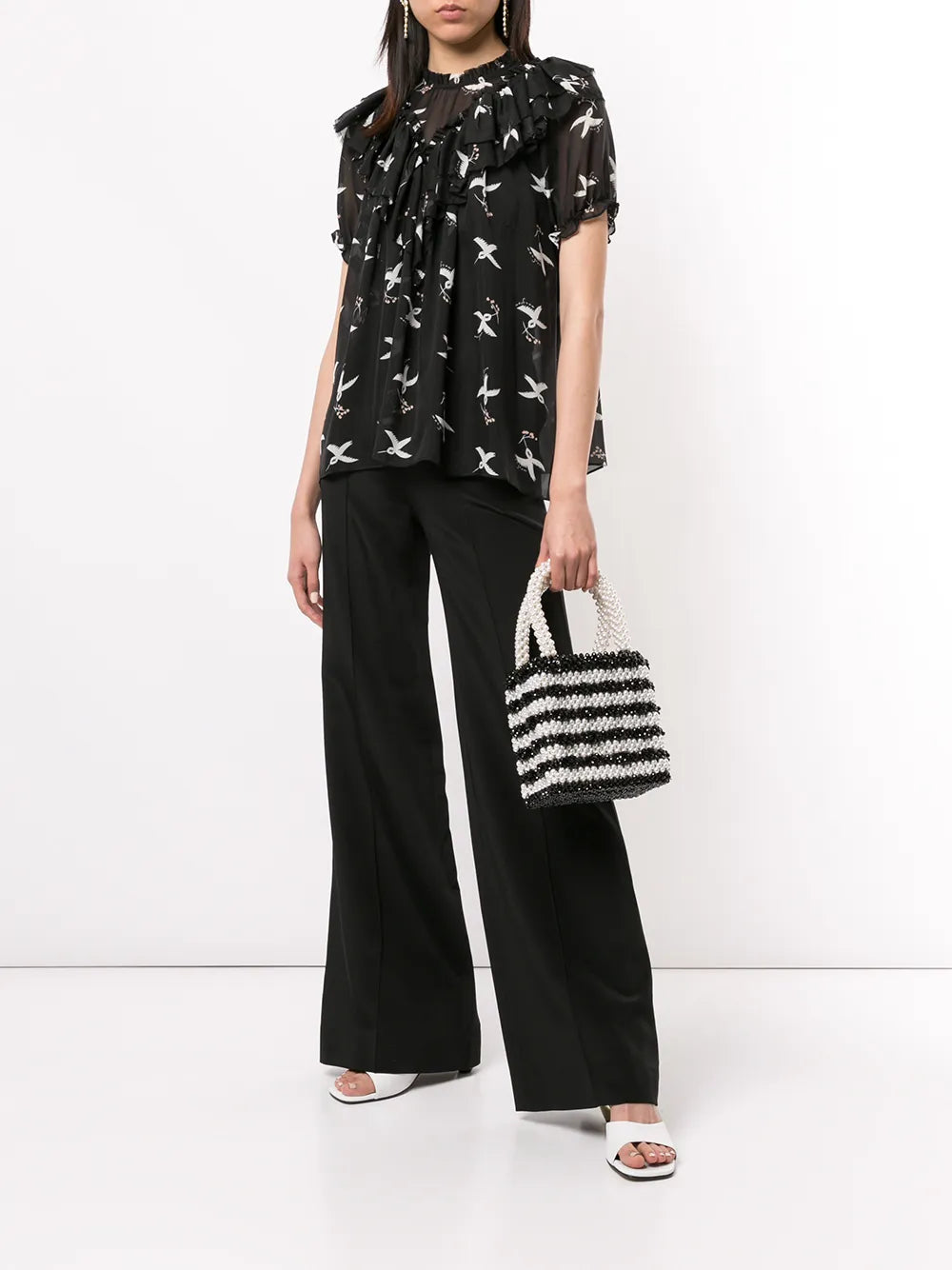 Migration Bird Print Blouse