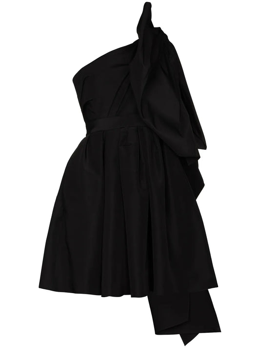 One Shoulder Bow Detail Mini Dress