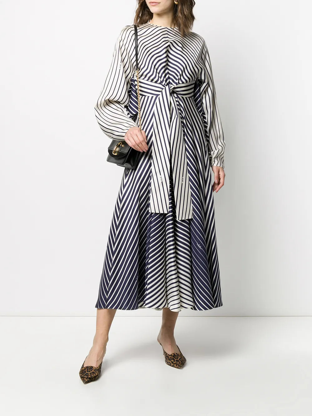Stripe Tie-Waist Maxi Dress
