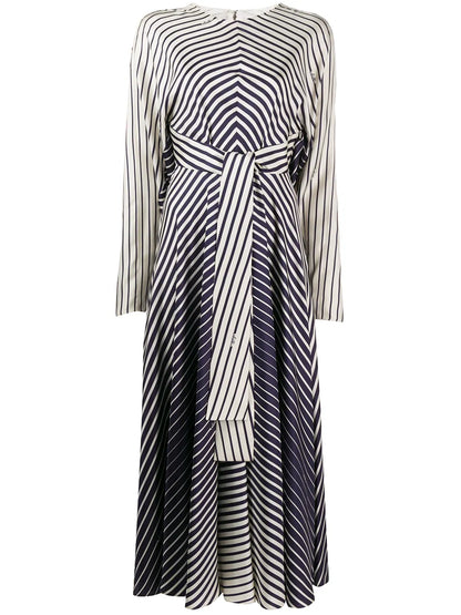 Stripe Tie-Waist Maxi Dress