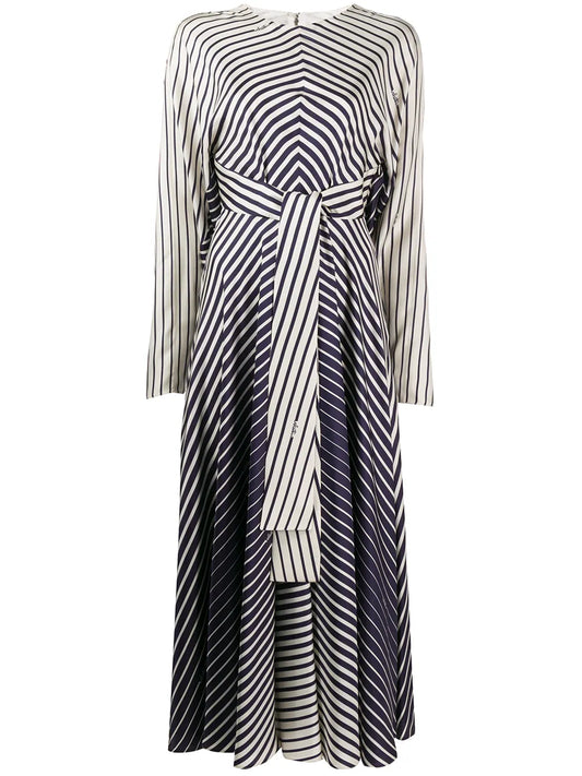 Stripe Tie-Waist Maxi Dress
