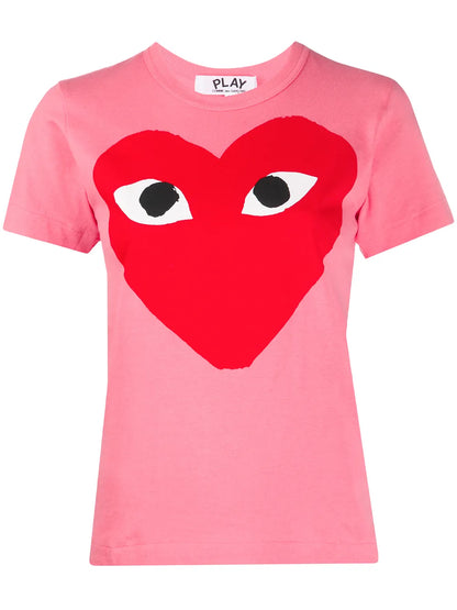 Heart Print Round Neck T-Shirt