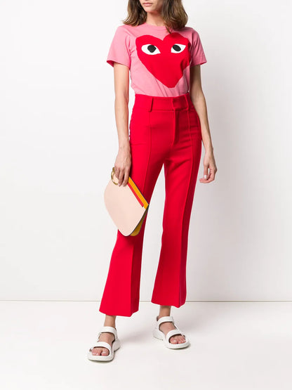 Heart Print Round Neck T-Shirt