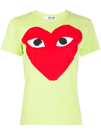 Heart Print Round Neck T-Shirt