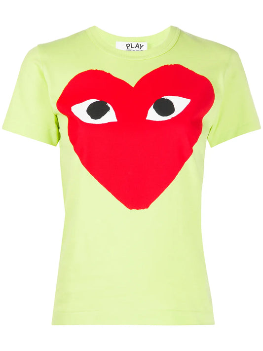 Heart Print Round Neck T-Shirt