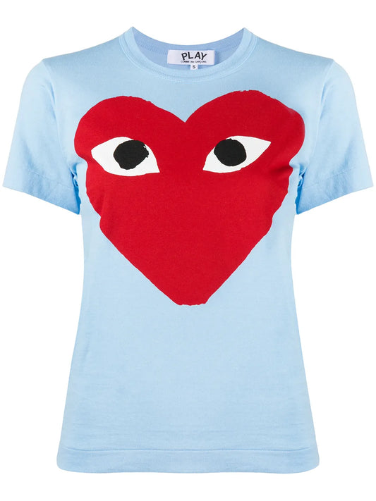 Heart-Print Crew Neck T-Shirt