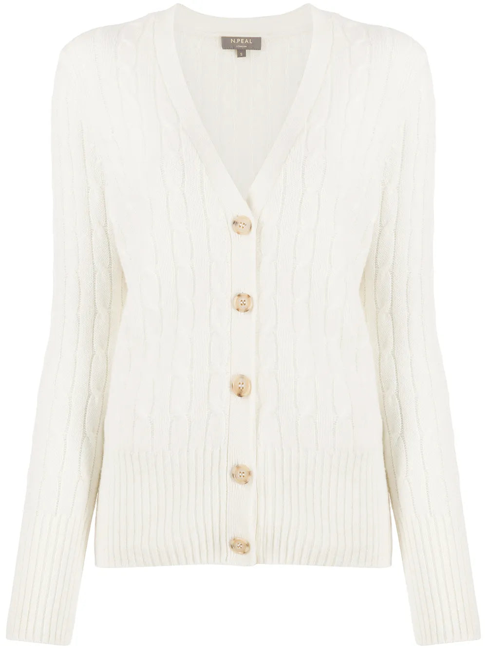 V-Neck Cable-Knit Cardigan