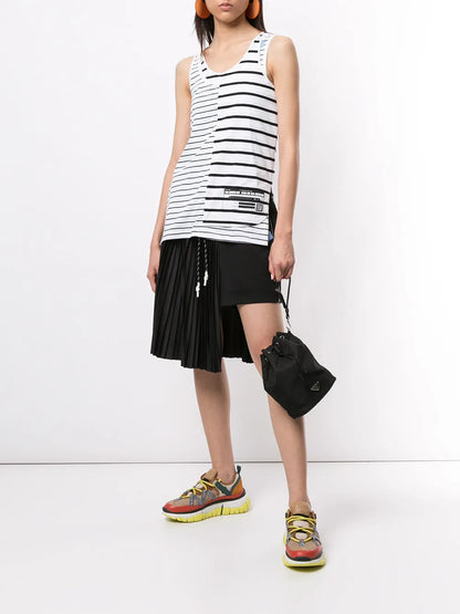 Asymmetric Striped Vest