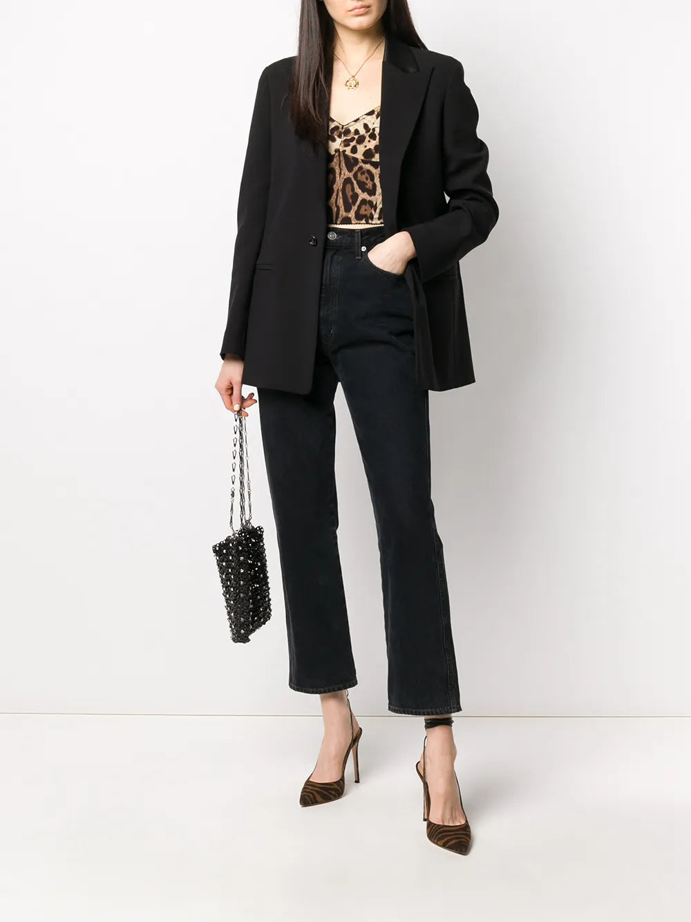 Leopard-Print Bustier Top