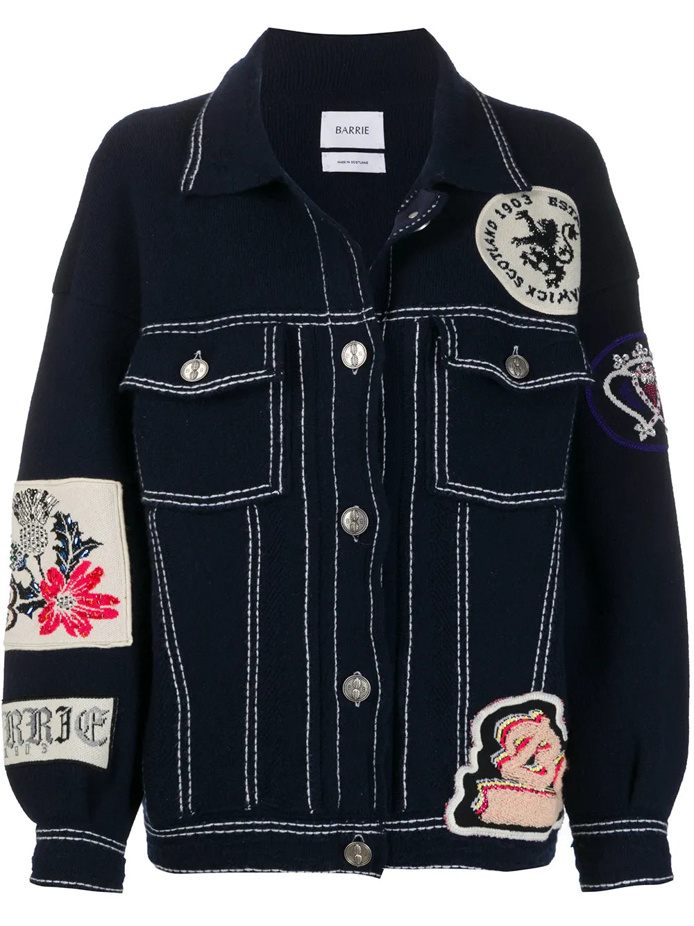 Patched Knitted Jacket