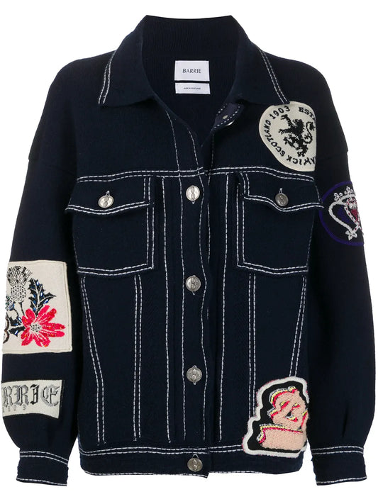 Patched Knitted Jacket