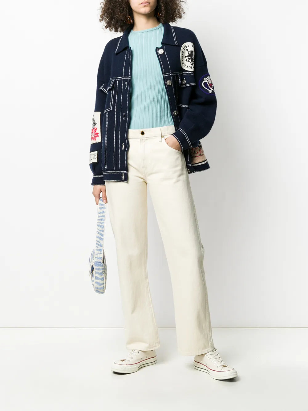 Patched Knitted Jacket