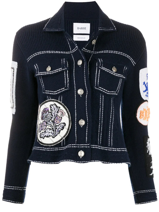 Patched Knitted Jacket