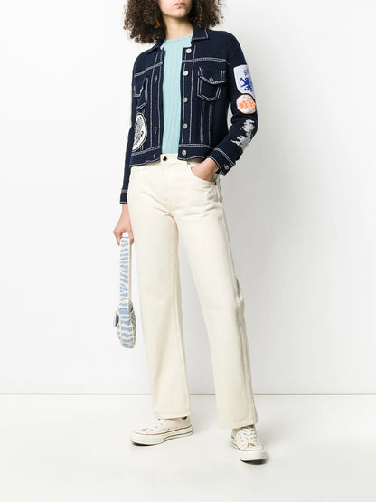 Patched Knitted Jacket