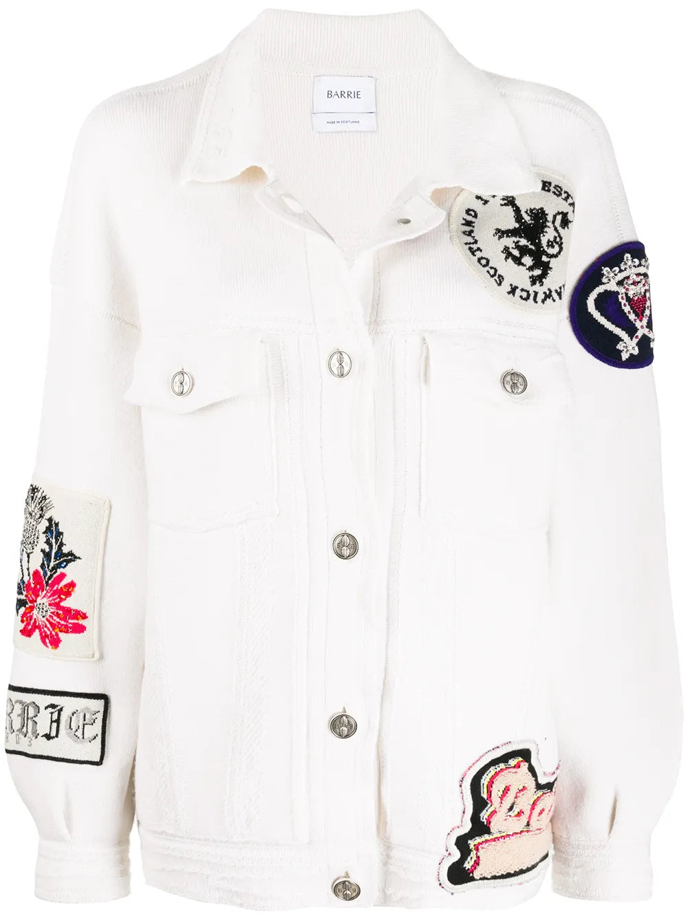 Oversized Patchwork Detailed Knitted Jacket