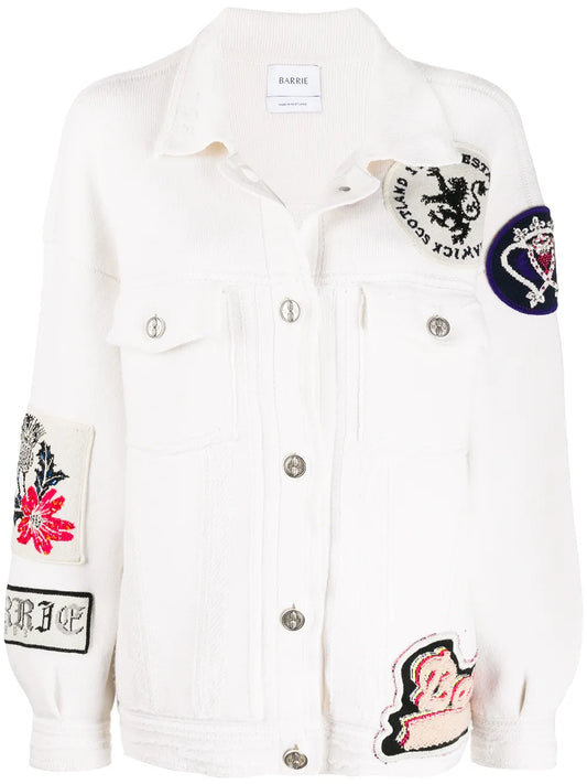 Oversized Patchwork Detailed Knitted Jacket