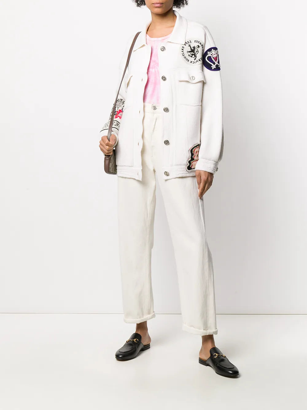 Oversized Patchwork Detailed Knitted Jacket