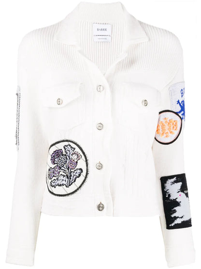 Patchwork Detailed Knitted Jacket