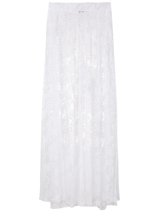 Wide-Leg Lace Trousers