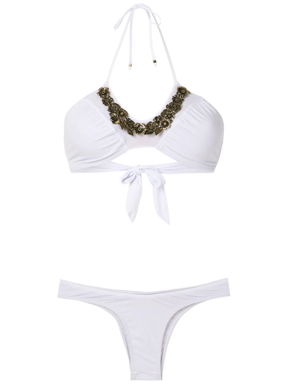 Floral Neck Bikini Set