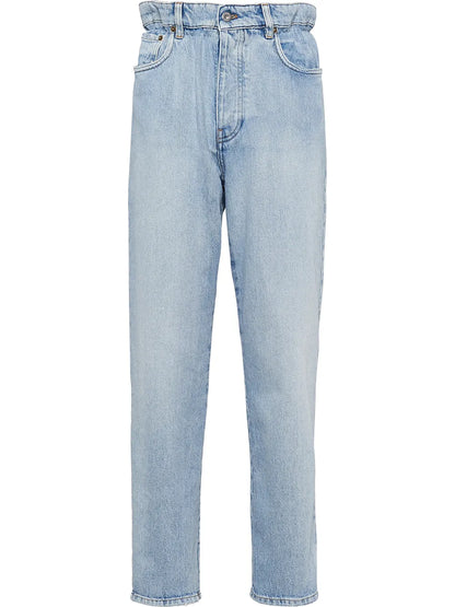 High-Waisted Straight-Leg Jeans