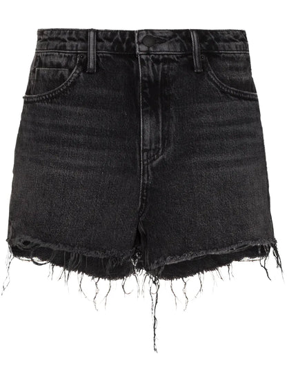 Raw-Hem Denim Shorts