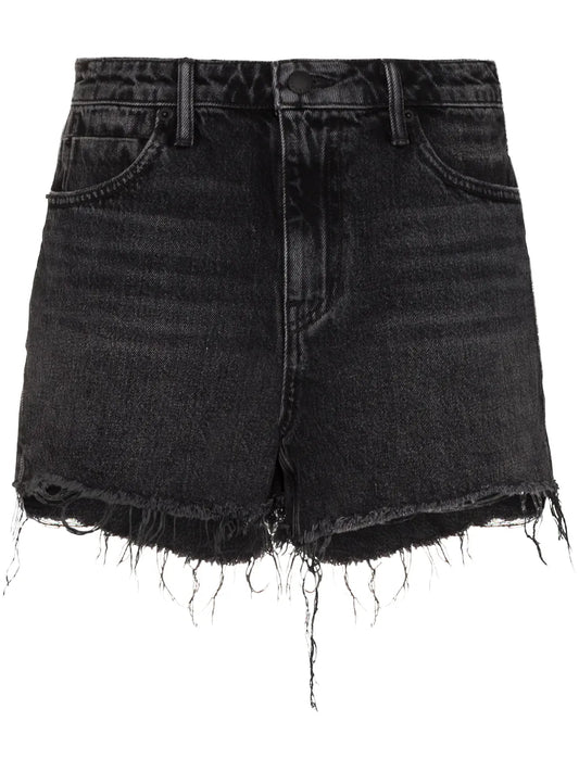 Raw-Hem Denim Shorts
