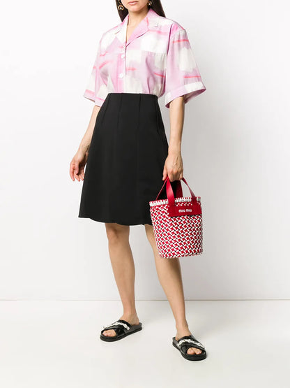 Pleated A-Line Skirt