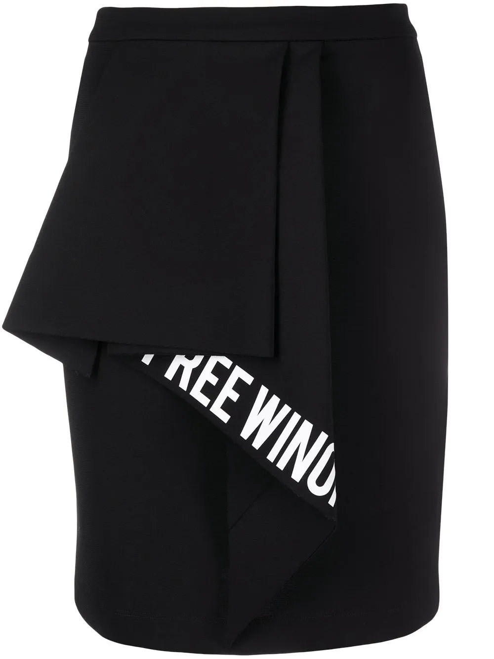 Slogan-Print Ruffled-Detail Skirt