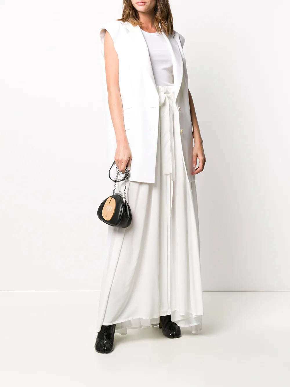 Tie-Waist Pleated Skirt