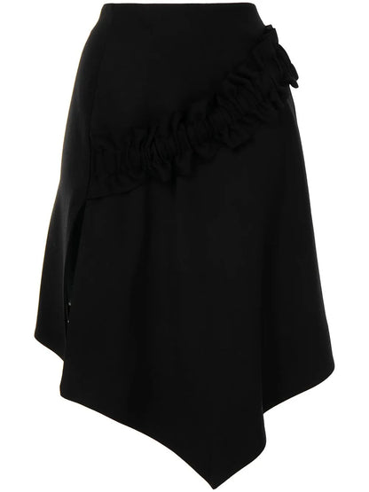 Gathered Detail Asymmetric Skirt