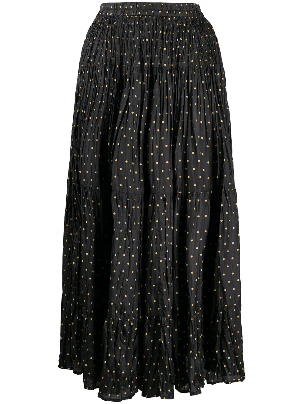 Polka Dot Print Creased Skirt