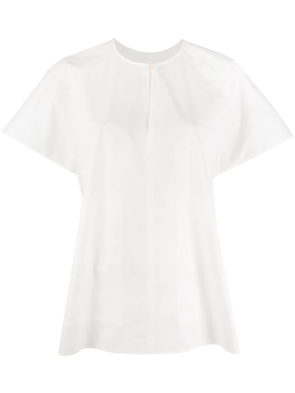 Button-Fastening Short-Sleeve T-Shirt