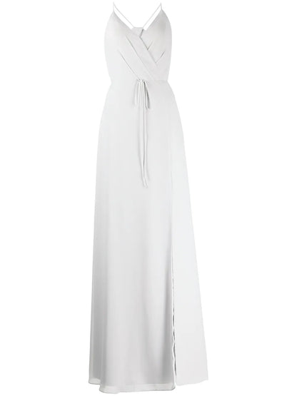 Halterneck Tie-Waist Evening Gown